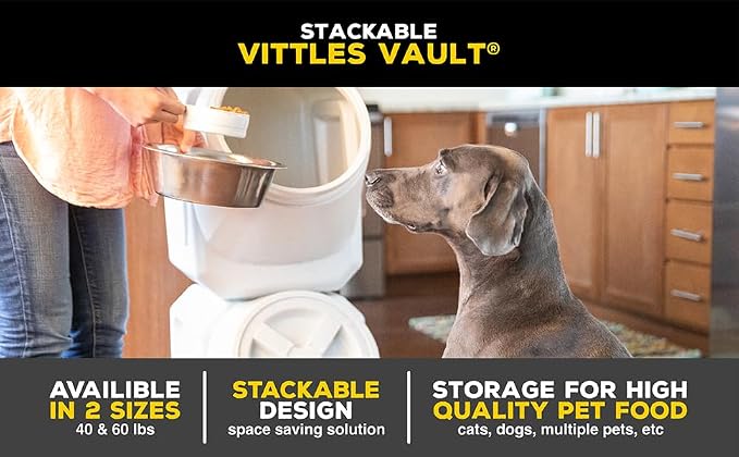 Vittles Vault Traditional Pet Food Storage Container For Dog Kibbles/Bird Seed/Oatmeal/Rice/Flour/Cereal, BPA Free Plastic, Sealed Airtight For Cat Food, Up To 60 lb, Made in USA, With Scoop, Gray - Image 13