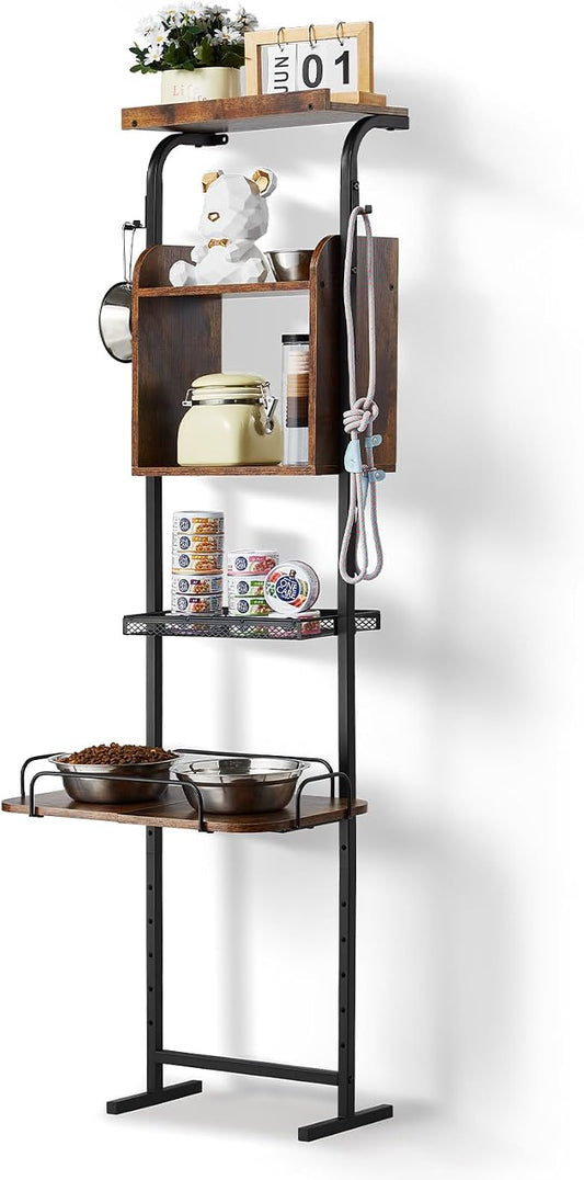 VEVOR Elevated Dog Bowls with 7 Adjustable Height, Dog Feeding Station with Storage, Raised Dog Bowl Stand, Lifted Dog Bowl Holder Cabinet Shelf with Pet Food Toy Organizer for Large Medium Small Dogs by VEVOR