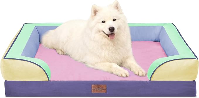 Comfort Expression Orthopedic Dog Beds for Large Sized Dog with Bolster | Waterproof Dog Couch Bed with Washable Cover & Non-Slip Bottom, Supportive Egg Crate Foam Large Pet Bed, 36x27 Inch - Image 8