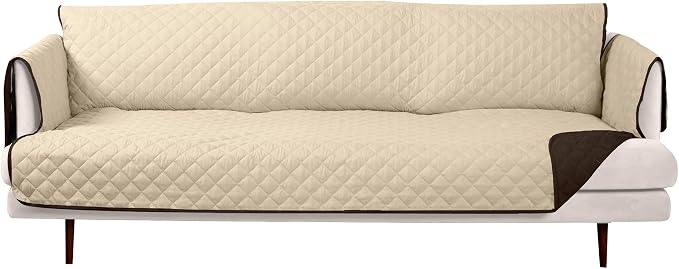 Furhaven Water-Resistant & Reversible XL Sofa/Couch Cover Protector for Dogs, Cats, & Children - Two-Tone Pinsonic Quilted Living Room Furniture Cover - Espresso/Clay, Extra Large Sofa - Image 5