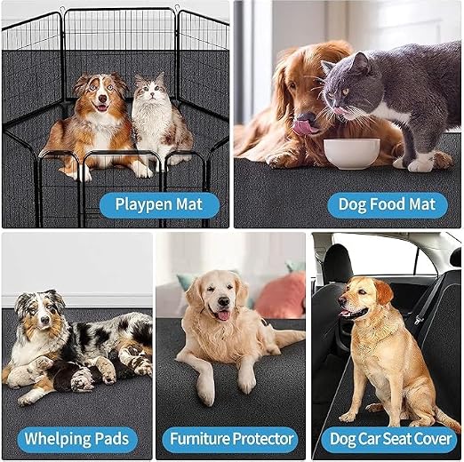 Kennel Pad Dog Crate Mat Liner, 34" x 52" - 1 Pack | Waterproof, Non-Slip, Washable Puppy Pee Pad for Kennel Training - Under Pet Cage to Protect Floors, Thin Cut to Fit Design - Image 3