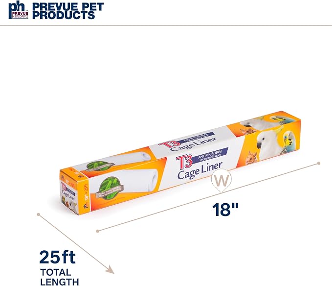 Prevue Pet Products T3 Cage Liner - Bird Cage Accessories, 25 Ft Odor Absorbent Protection, Universal Liner for All Birds, Fits Small, Medium, and Large Enclosures, Simplifies Cleaning - Regular Size - Image 3
