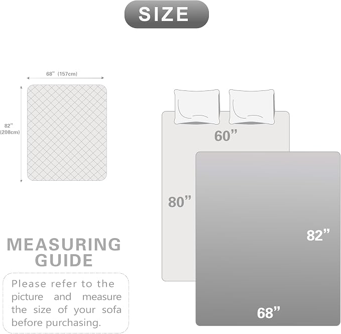 Waterproof Dog Bed Cover, Dog Pad Soft Plush Pet Blanket with Anti-Slip Back for Bed Couch Sofa, Furniture Protector for Small, Medium and Large Dogs and Cats (Dark Gray, 68"x82") - Image 5