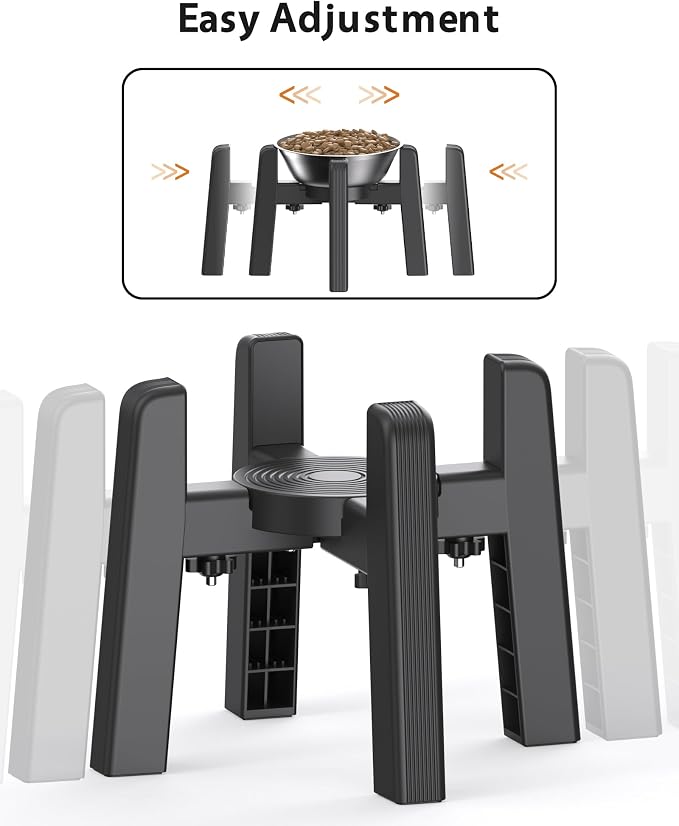 CZPET Dog Bowl Stand, 51 oz Large Capacity Stainless Steel Feeder (2 Pack) | Elevated Pet Water & Food Bowl for Medium Dogs, Stable and Anti-Slip Raised Bowl - Image 4