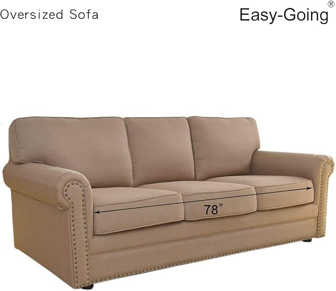 Easy-Going Stretch Oversized Sofa Couch Slipcover Washable Black | 1-Piece Extra large Sofa Cover Furniture Protector Couch Soft with Bottom for Kids, Polyester Spandex Jacquard - Image 7