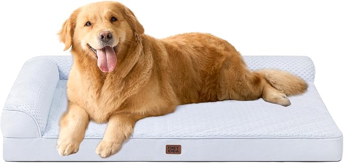 EHEYCIGA Extra Large Dog Bed Othorpedic, Memory Foam XL Dog Bed with Washable Removable Cover, Waterproof Pet Sofa Couch XLarge Size Dogs with Nonskid Bottom, 44x32x6.5, Washblue by EHEYCIGA