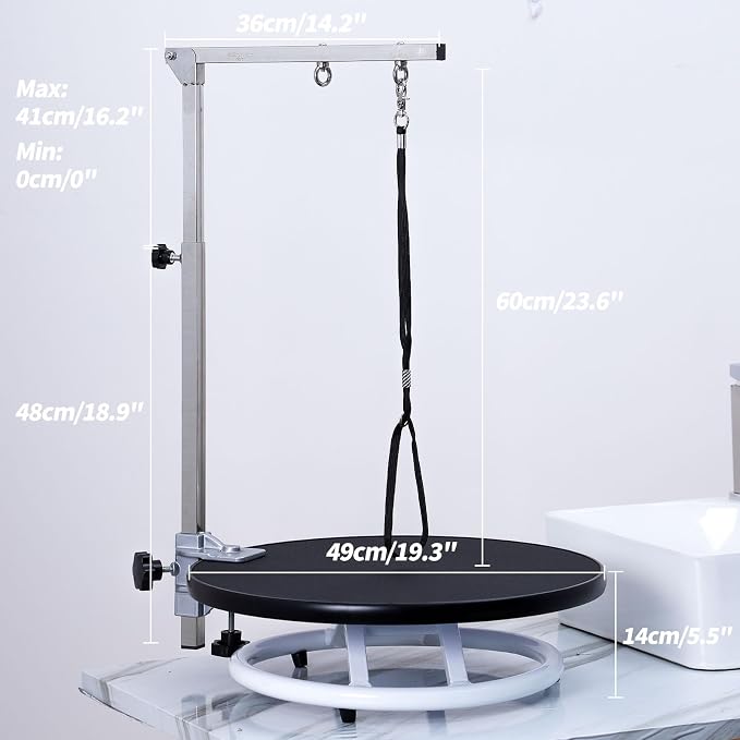 Dog Grooming Table for Dogs At-Home - 360 Rotating Medium Small Dog Grooming Table Adjustable Grooming Arm Includes Grooming Arm, Loop Noose - Image 4