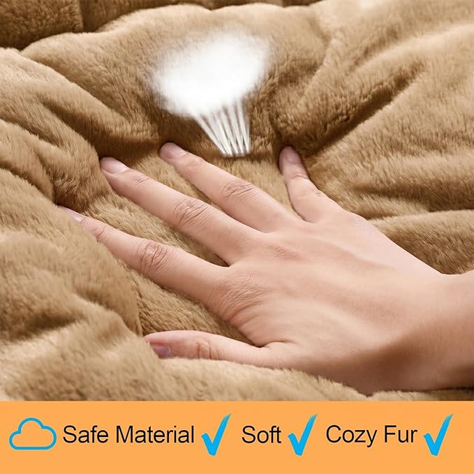 Dog Crate Pad Washable Dog Bed for Crate Medium Cozy Mat 36-Inch Camel | Ultra Soft Kennel Pad,Anti-Slip Bottom,Fits for Most Metal Crates,Comfortable Sleeping Pet Mat - Image 4