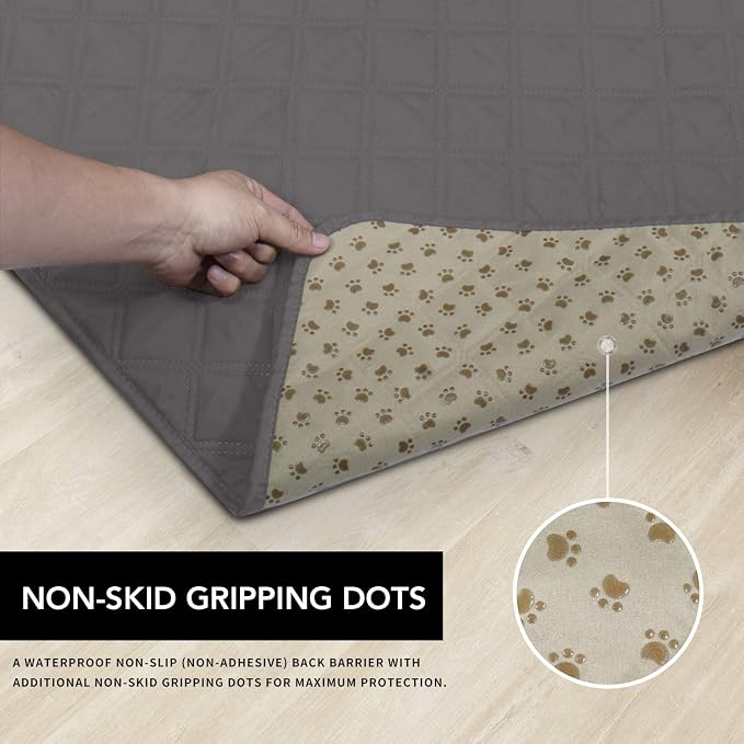 Easy-Going 100% Waterproof Dog Bed Cover, Non-Slip Pet Blanket for Furniture, Washable Couch Cover, Repleasement Sofa Cover (68x82 in,Gray) - Image 3