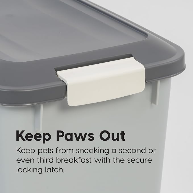 IRIS USA Dog Food Storage Container 54 lbs, 2-Pack with Wheels, Airtight Lid, 2-Cup Scoop, Double Pet Food Storage, Built in Scoop Storage in Lid, Versatile Pet Food Bin, Portable, Gray/Dark Gray - Image 7