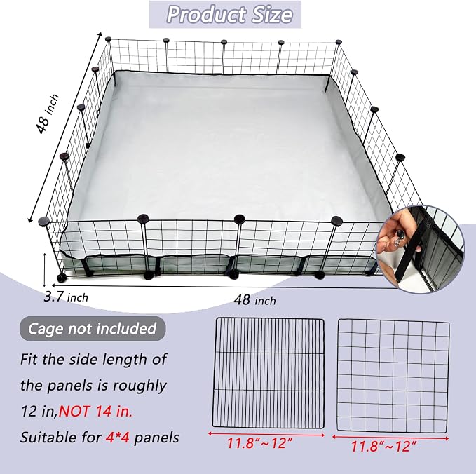 DZWLKJ Guinea Pig Cage Liner Tarp Bottom Waterproof and Washable Base Also for Rabbits, Bunny, Chinchesillas, Hedgehog, Ferrets and Other Small Animals(48x48 inches) - Image 2
