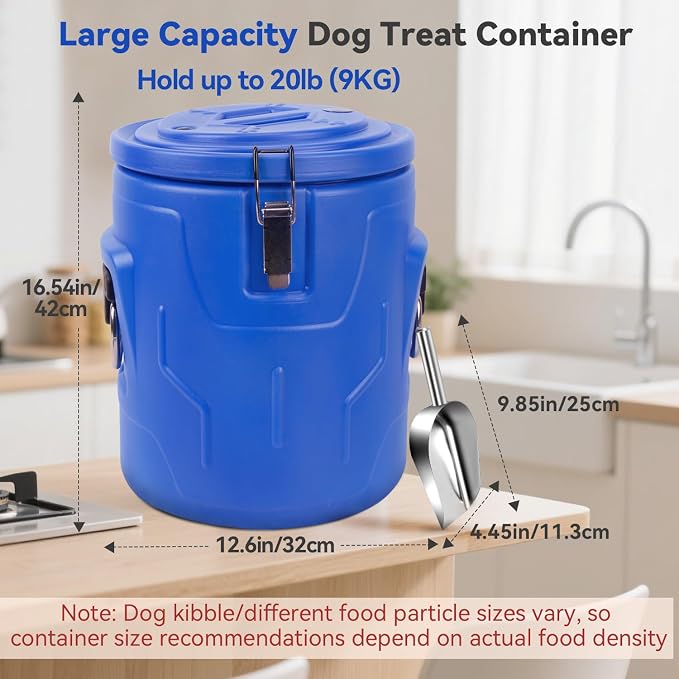 Newget 20lb Dog Food Storage Container, Stainless Steel Airtight Pet Food Storage Container and Durable Plastic Food Container, Large Metal Cat Food Container with Lid and Scoop to Keep Fresh - Image 4
