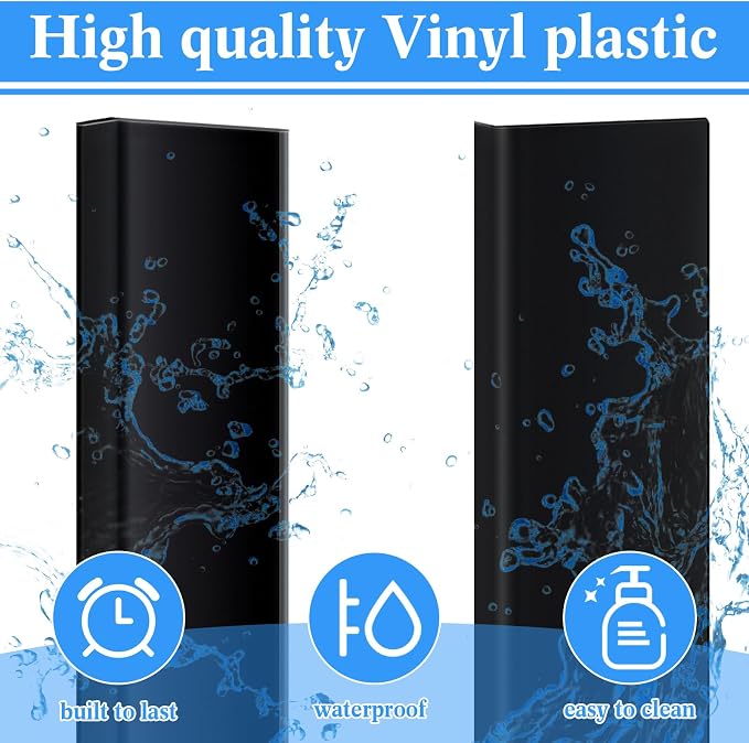 Sasylvia 10 Pcs 3 x 1 x 36 Inches Wall Corner Protector Guards, Avoid Scratching Scuffs, Black Vinyl Corner Trim Molding, Ease Install & Cleaning for Door Countertop Furniture Cabinet Protection - Image 3