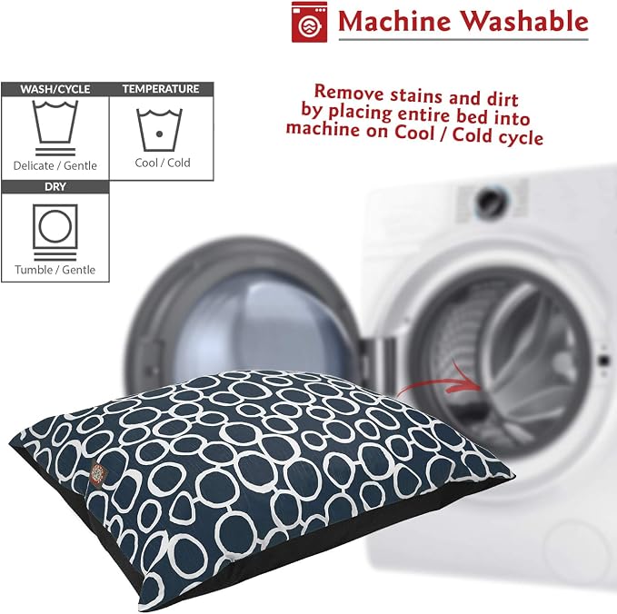 Majestic Pet Rectangle Medium Dog Bed - Washable Non Slip Comfy - Dog Crate Kennel Bed - Medium Breed 35x28 Inch - Fusion Navy - Image 5