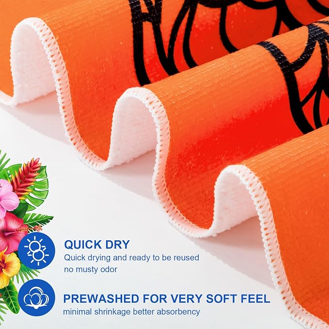 Redbaker 16 Packs 31 x 63 Inches Oversized Hawaiian Beach Towel Bulk Extra Large Pool Towels Set Microfiber Quick Dry Swim Towel Blanket for Women Men Adult Bath Travel(Vibrant Color) - Image 3