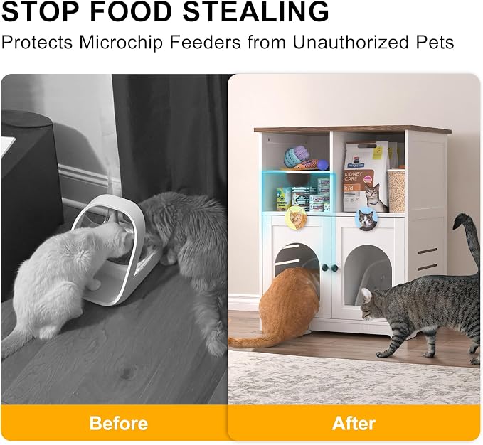 GDLF Cat Feeding Station, Cat Cabinet for Microchip Feeder with Dog-Proof Design, Specially Fits Surefeed & Automatic Pet Feeder for Multi-Pets Home - Image 3