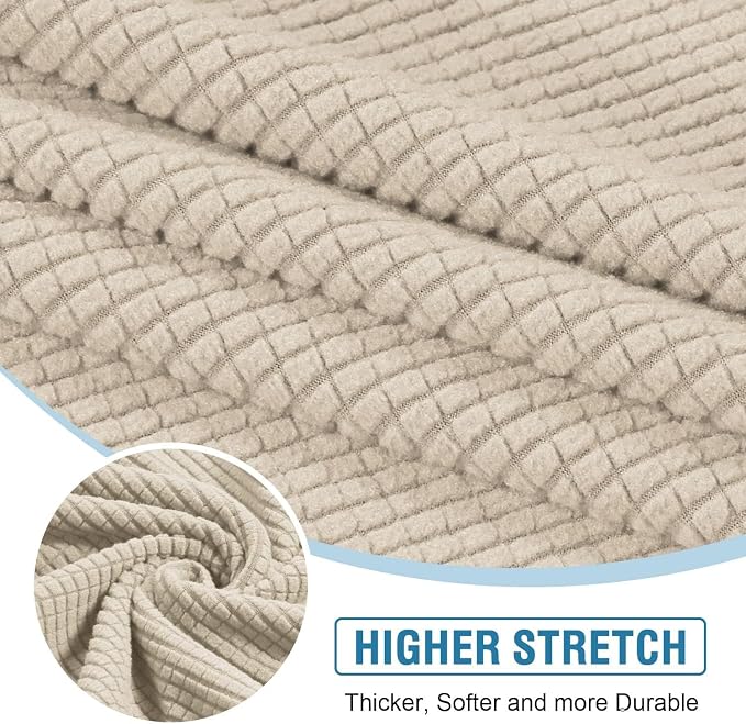 H.VERSAILTEX Backrest Cushion Covers Sectional Couch Back Cushion Covers for Sectional Sofa Set for Both Left/Right Couch (Back Only: 1 Chaise + 2 Sofa, Island Fossi) - Image 4