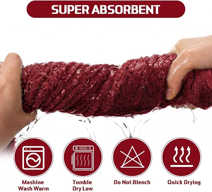 Mixweer 4 Pcs Oversized Bath Towels, 40 x 80 Inch Giant Microfiber Jumbo Bath Sheets Soft Bathroom Microfiber Quick Dry Absorbent Shower Towels for Spa Camping Beach(Burgundy) - Image 7
