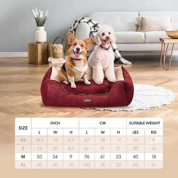 GrandTies Fluffy Dog Beds for Small Medium Large Dogs & Cats, Machine Washable Dog Bed, Rectangle Breathable Soft Calming Sleeping Warming Pet Beds with Waterproof & Non-Slip Bottom (M 34", Moonlight) - Image 6