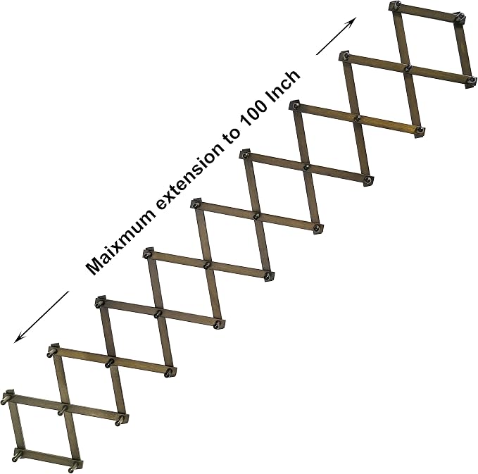 SKOLOO Accordion Wall Hanger with 28 Hooks, Modern Expandable Coat Rack Hat Rack for Wall, Solid Wooden, Dark Walnut Color - Image 7