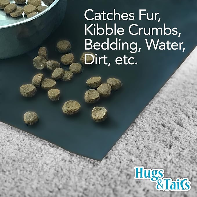 Under Pet Cage Mat for Bird Cages, Reptile Aquariums, Dog Kennels, Water-Resistant Pad for Hard Floors and Surfaces, 46 Inches x 60 Inches, Black - Image 4