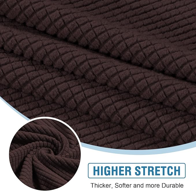 H.VERSAILTEX Sectional Couch Covers 4 Pieces Sofa Seat Cushion Covers L Shape Separate Cushion Couch Chaise Cover for Both Left/Right Sectional Couch (Seat Only: 1 Chaise + 3 Sofa, Chocolate) - Image 5