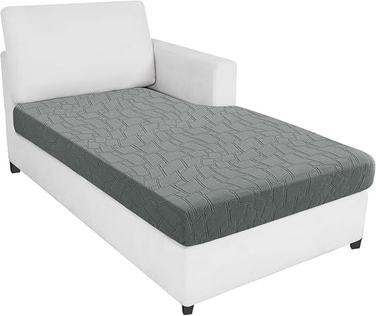 MAXIJIN Waterproof Chaise Cover Stretch Sectional Couch Covers for L Shaped Chaise Lounge Slipcovers with Elastic Bottom for Dogs Pets (1 Piece for Chaises or Sofa 3-Seater, Light Gray) by MAXIJIN