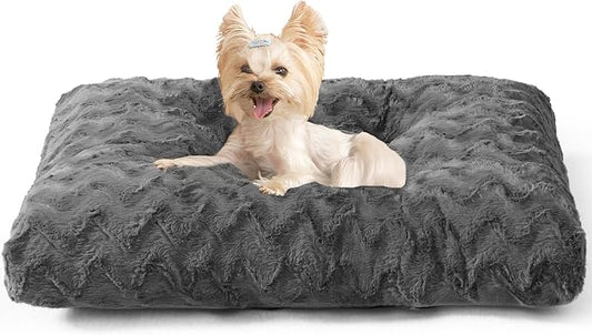 EHEYCIGA Washable Small Dog Bed for Crate 23x18 Inch, Kennel Pad for Puppy Up to 25 lbs, Plush and Comfy Pet Sleeping Mat, Charcoal by EHEYCIGA