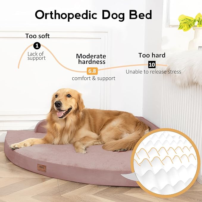 MEKIY Orthopedic Waterproof Dog Bed with Sides for Extra Large Sizes Dogs | Egg Crate Foam, Waterproof Liner, Anti-Slip Bottom, Space-Saving, Perfect for Corners and Sofa Edges, 40 x 40 Inch - Image 2