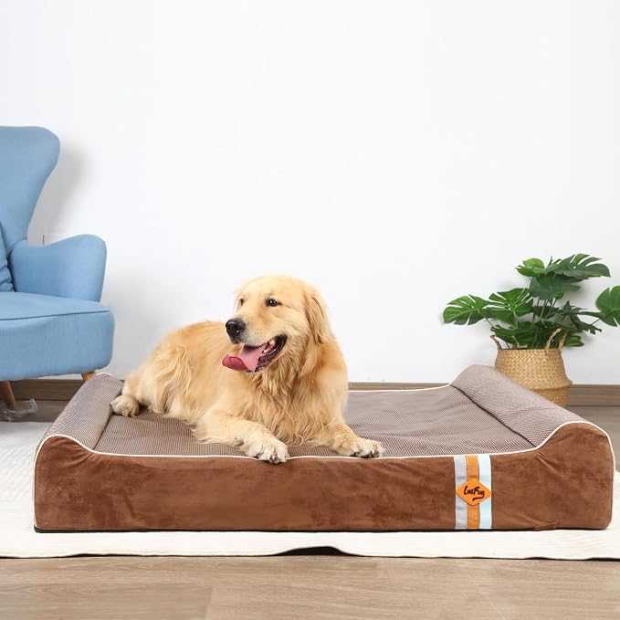 Laifug Orthopedic Dog Beds for Large Dogs,7" Memory Foam Dog Beds,Durable Water Proof Liner Removable and Washable, Nonskid Bottom, Brown 50"x36"x10" - Image 7