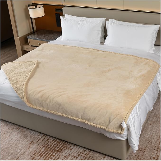 Waterproof Dog Bed Cover 85x57in Pet Blanket for Big Dogs Reversible Pets Couch Blankets for Puppy Fluffy Cream Sherpa Fleece Sofa Leakproof Covers for Cat Warm Washable-XL - Image 2