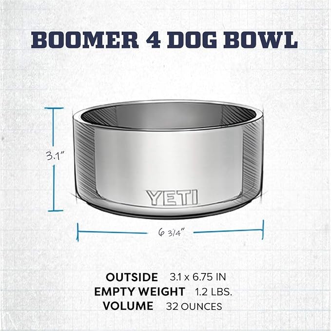 YETI Boomer 4, Stainless Steel, Non-Slip Dog Bowl, Holds 32 Ounces - Image 4