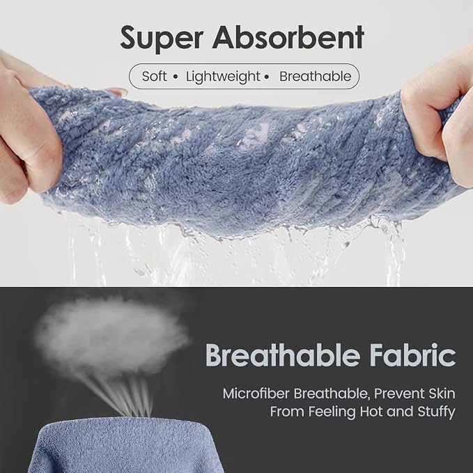 JML Microfiber Bath Towels, Ultra Soft, Super Absorbent, Fast Drying, No Fading, Large Body Towel Set for Shower, Gym, Sauna, Sport, Travel, Fitness, SPA,Yoga (Coral Fleece Blue, 30 in x 60 in) - Image 5