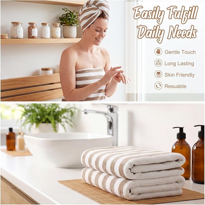 SmoothNovelty 12 Pack Microfiber Bath Towels Bulk 30'' x 70'' Oversized Beach Towel Extra Large Big Shower Body Sheet Highly Absorbent Soft Drying for Pool Bathroom Salon Hotel Party(Camel) - Image 4
