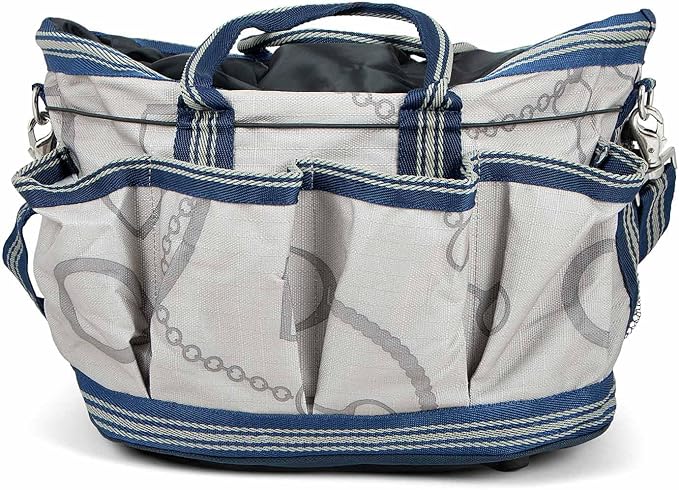 Jeffers Poplar Head Grooming Bag – Horse Grooming Organizer Tote with Pockets for Brushes, Tools, Clippers, Shampoo, Detangler – Stable Barn Kit Carrier for Horses, Pets, Latte Snaffles & Irons by Jeffers
