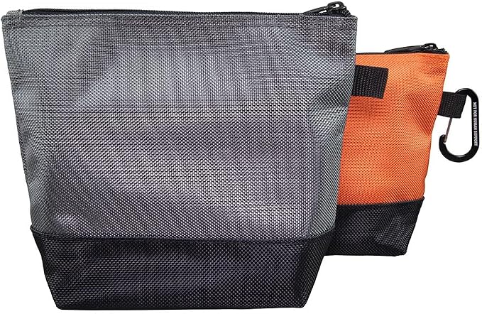 Klein Tools 55470 Utility Bag, Stand-Up Zipper Tool Bags, Tough 1680d Ballistic Weave, Reinforced Bottoms, Orange/Black, Gray/Black, 4-Pack - Image 5
