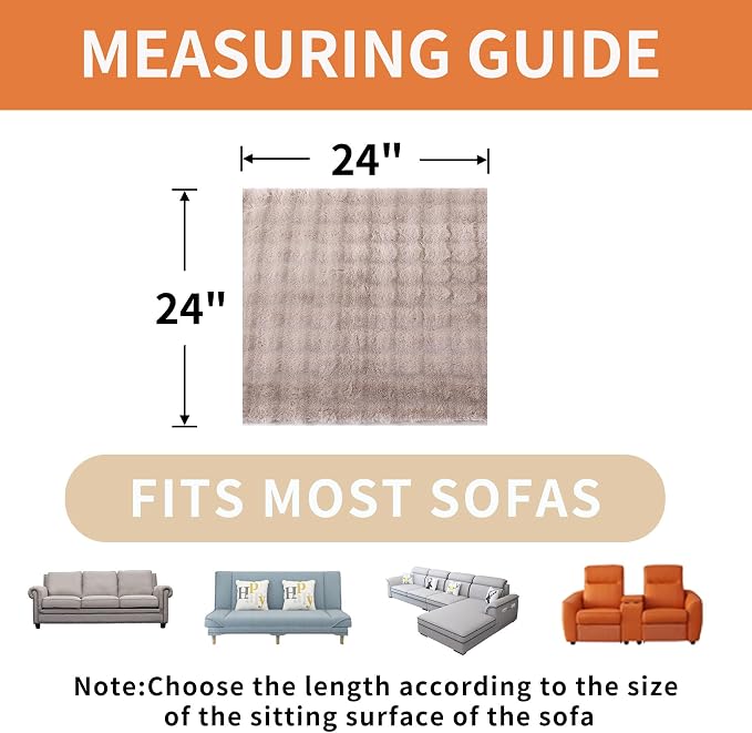 Waterproof Dog Bed Cover Non Slip Couch Covers for Dogs Washable Soft Faux Fur Sofa Cover Couch Covers for 3 Cushion Couch Sofa Pet Friendly (Khaki, 24" x 24" 2 Pack) - Image 6