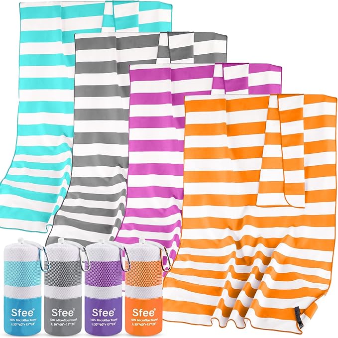 Sfee 2 in 1 Microfiber Oversized Beach Towel, Quick Dry Towel Travel Towel Camping Towel Super Absorbent Compact Lightweight Sports Gym Towels for Beach,Gym, Hiking, Pool, Backpacking, Bath, Yoga by Sfee