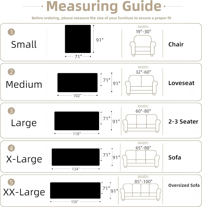 Couch Cover for Dogs Washable Sofa Cover, Sectional Couch Covers, Sofa Covers for 2 Cushion Couch, Non Slip Stripe Sofa Slipcovers Furniture Protector (Black 91x102) - Image 2