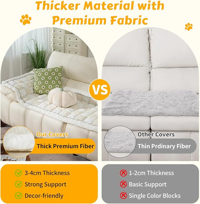 Pet Couch Cover for Dogs & Cats, Soft Flannel Non-Slip Couch Sofa Cover Protector, Dog Bed Sleeping Mat, Washable Reversible Anti-Slip Dog Bed for Small Medium Large Pets(27.6X82.67, Beige) - Image 4