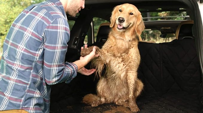 Plush Paws Products Convertible Cargo Liner | Diamond Stitching | Washable & Waterproof Dog Cargo Protection | Cover Car, Truck, & SUV | Nonslip, Tear Resistant Pet Cargo Cover | Regular Tan - Image 4