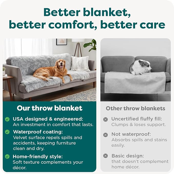 Furhaven Waterproof Throw Blanket for Dogs & Indoor Cats, Reversible Protective Pet Blanket, Extra Large, Long Faux Fur & Velvet, Mist Gray - Image 7