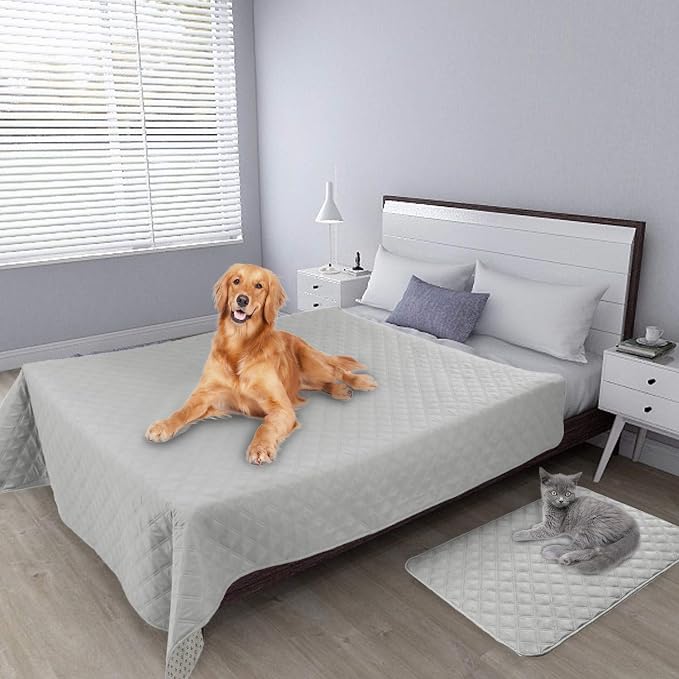Easy-Going 100% Waterproof Dog Bed Cover, Non-Slip Pet Blanket for Furniture, Washable Couch Cover, Repleasement Sofa Cover (52X82 in,Light Gray) - Image 2