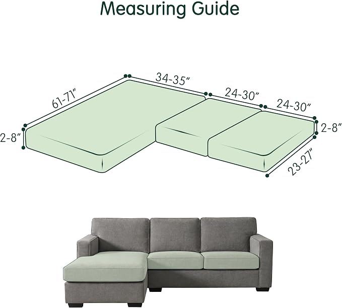 CHUN YI Velvet Couch Cushion Covers, 3 PC Water Resistant Sectional Couch Covers for L Shape Sofa, Individual Seat Cushion Protector for Pets (2 Seater + 1 Chaise, Brown) - Image 3