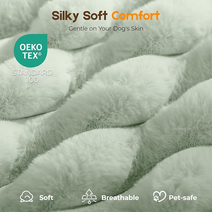 Orthopedic Dog Bed for Large Dog, Waterproof Pet Bed for Crate,Non-Slip Bottom and Egg-Crate Foam with Removable Washable Cover Crate Bed,Green,35"x22"x3" - Image 2