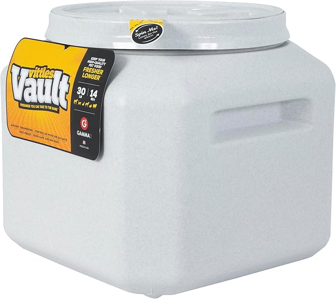 Vittles Vault Traditional Pet Food Storage Container For Dog Kibbles/Bird Seed/Oatmeal/Rice/Flour/Cereal, BPA Free Plastic, Sealed Airtight For Cat Food, Up To 30 lb, Made in USA, With Scoop, Gray - Image 3