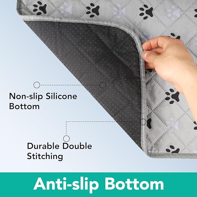 FUWERY Washable Pee Pads for Dogs ,30"X34", Thick Heavy Absorbency Reusable, Prevent Leakage, Non-Slip Pee Pads for Puppy Playpen,Potty Training, Grey, 2 Packs - Image 3
