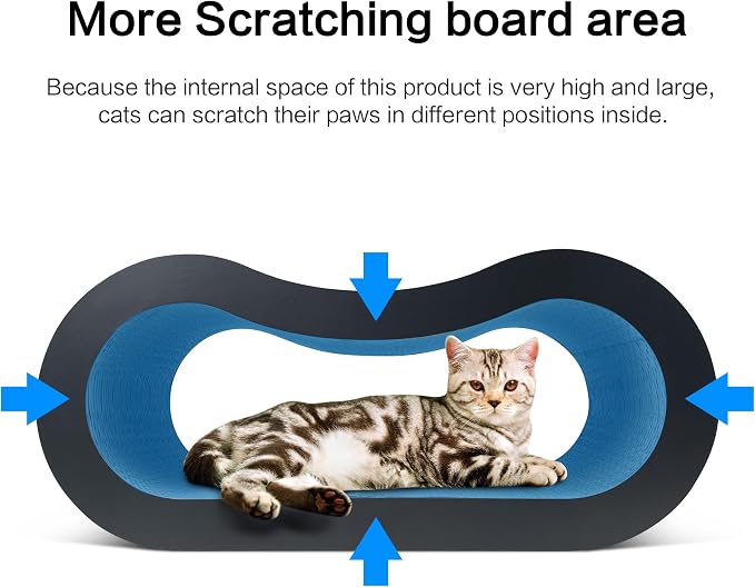 TTCAT Cat Scratching Pad, 2 in 1 Corrugated Cardboard Cat Scratcher Lounge for Indoor Cats, Durable Cat Scratching Board Reversible with Catnip for Furniture Protection. - Image 2