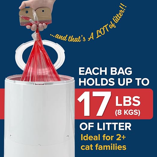 Red Rocket Multi Kitty Twist’R Cat Litter Disposal System, Litter Trash Can | Odor Control, Foot Pedal, Large Capacity, Holds 17 Lbs, Includes 2 Size #2 Odor Blocking Bags, 2 Charcoal Sachets, Scoop - Image 5