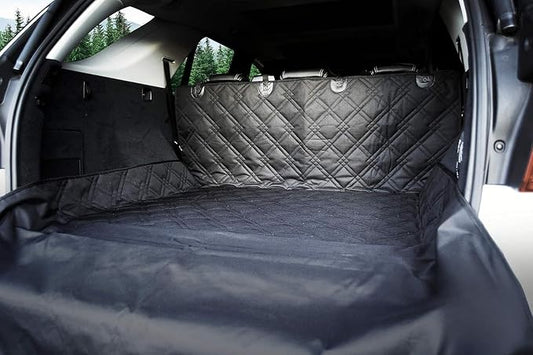 Bulldogology SUV Cargo Liner for Dogs 55"x106" Heavy Duty Pet Trunk Cargo Cover - Dog Car Seat Cover Waterproof Nonslip - Dog Hair, Muddy Paws, Scratches Cover Protector for Cars Vans (X-Large, Black) by BulldogologyPetSolutions